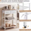 Schmaler Konsolentisch Eingangstisch mit 2 Stoffschubladen & Offenen Regalen 60 x 30 x 81 cm Natur
