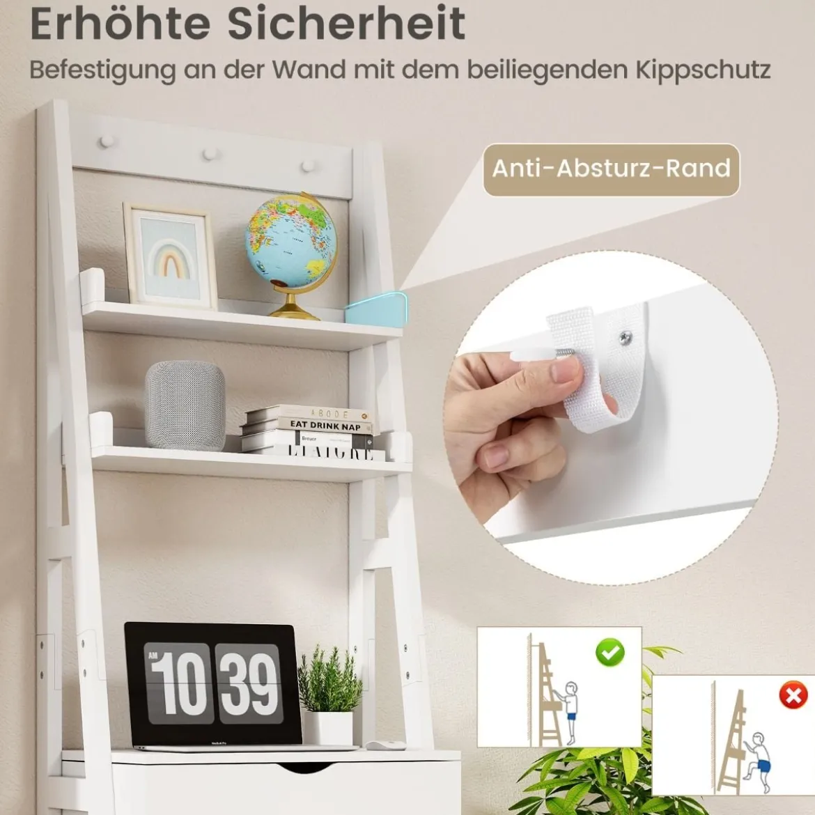 Schminkset Schminkset Frisierkommode mit Klappspiegel und Hocker Weiß 60 x 40 x 180 cm