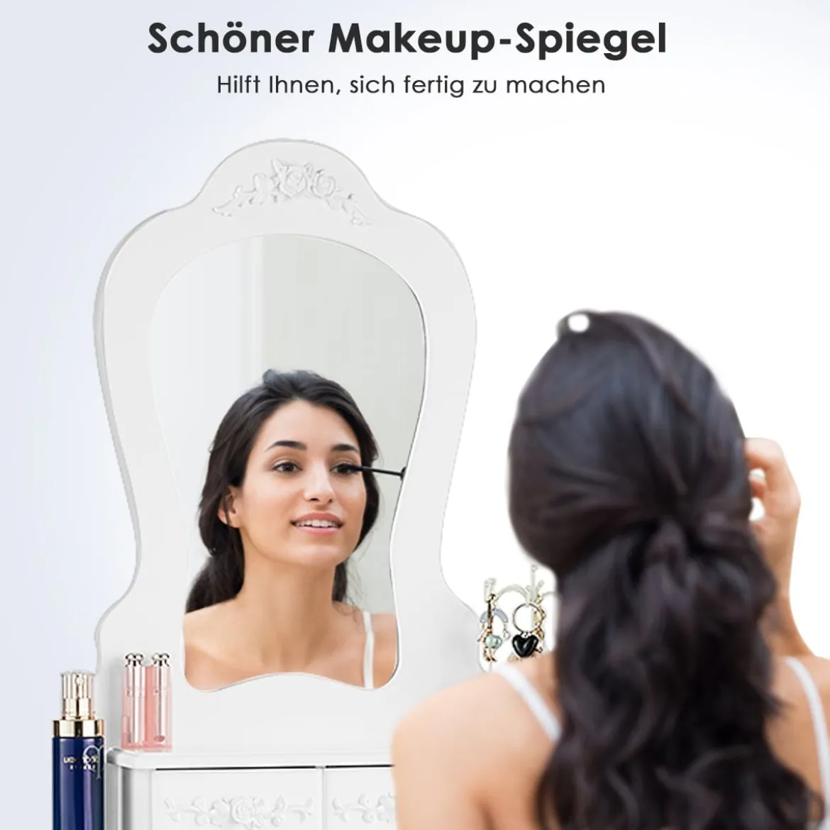 Schminktisch Frisierkommode Frisiertisch Kosmetiktisch mit Spiegel