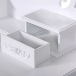Schminktisch Frisierkommode Frisiertisch mit Hocker Kosmetiktisch 4 Schubladen