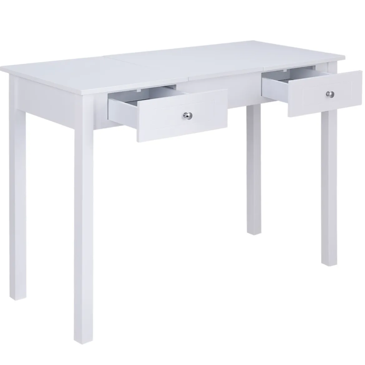 Schminktisch Frisiertisch Frisierkommode Kosmetiktisch mit Klappspiegel und Schubladen 112 x 48 x 82 cm
