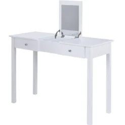 Schminktisch Frisiertisch Frisierkommode Kosmetiktisch mit Klappspiegel und Schubladen 112 x 48 x 82 cm