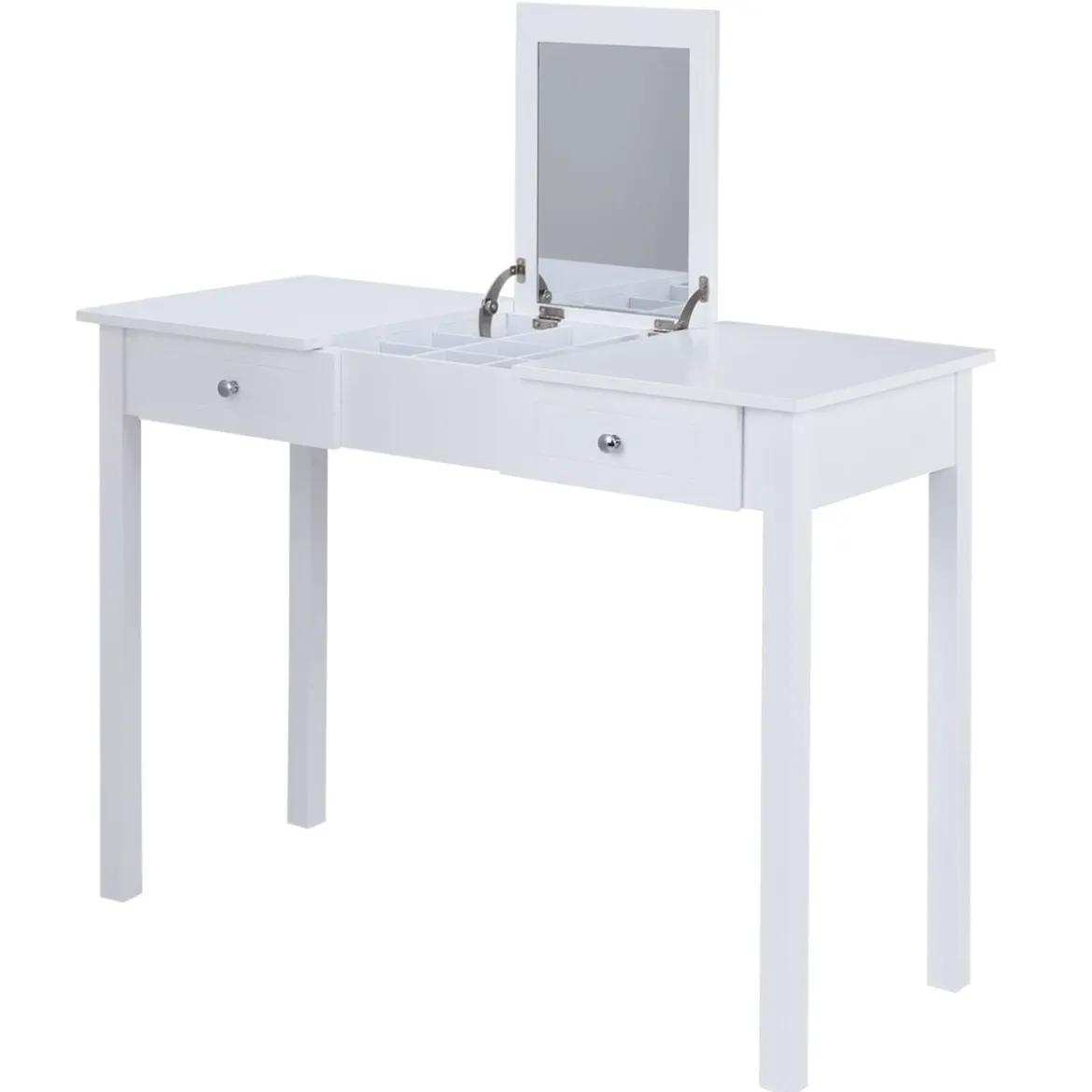Schminktisch Frisiertisch Frisierkommode Kosmetiktisch mit Klappspiegel und Schubladen 112 x 48 x 82 cm
