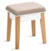 Schminktisch Frisiertisch Schminkkommode mit Spiegel und Hocker Weiß Holz 69 x 43 x 125,5 cm