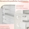 Schminktisch mit 3 Farbe LED Spiegel & Hocker & Steckdosen Frisiertisch Set Schmaler Kosmetiktisch