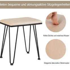 Schminktisch mit Hocker und Schubladen Frisiertisch-Set mit Spiegel und Acrylbox 80 x 40 x 136 cm Braun