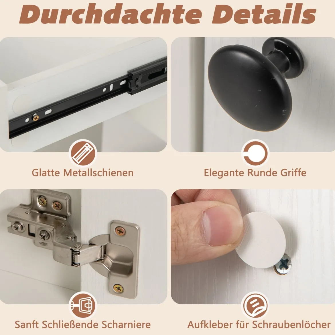 Schminktisch mit Spiegel & Beleuchtung & Hocker Frisiertisch Kosmetiktisch Weiß