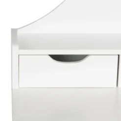 Schminktisch 3 Schubladen Make-up Tisch Frisiertisch mit Spiegel und Hocker Weiß 108 x 39 x 148 cm