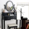 Schminktisch Set mit LED Beleuchtung Frisiertisch mit Hocker und Spiegel Frisierkommode Kosmetiktisch mit 5 Schubladen