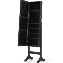 Schmuckschrank Abschließbarer Spiegelschrank mit Ganzkörperspiegel 40 x 36 x 156 cm