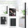 Schmuckschrank mit Ganzkörperspiegel & 3-farbigen Lichtern an der Wand/Tür Schwarz