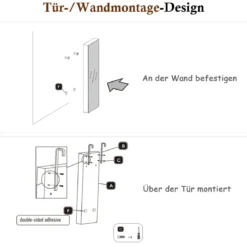 Schmuckschrank mit LED Beleuchtung mit Spiegel abschließbar Schlüsseln Schmuckaufbewahrung Dunkelbraun