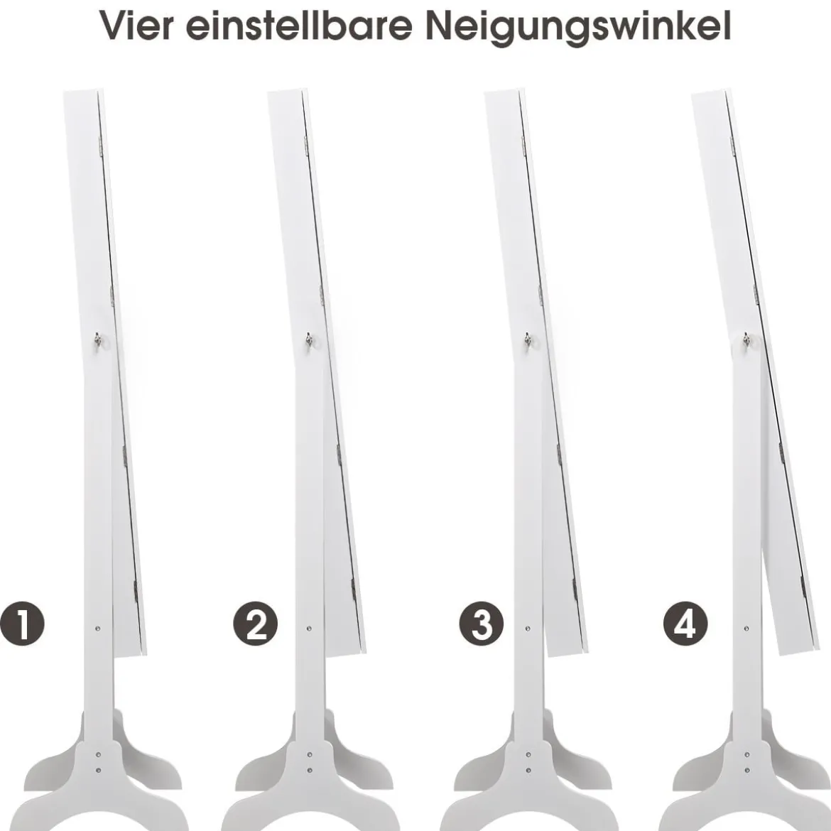 Schmuckschrank mit 14 LED Leuchten & Ganzkörperspiegel Schmuckregal Spiegelschrank