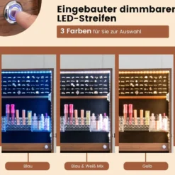 Schmuckschrank mit Spiegel & 3-farbigen LED Beleuchtung Spiegelschrank Schmuckregal