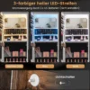 Schmuckschrank mit Spiegel Spiegelschrank abschließbar mit 3 farbigen LED Beleuchten 41 x 35 x 166 cm Braun