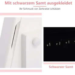 Schmuckschrank Schmuckregal Standspiegel mit Spiegel 23 x 14 x 34,5 cm