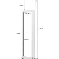 Schmuckschrank Spiegelschrank Wandspiegel Weiß 31,5 x 8,7 x 110 cm