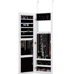 Schmuckschrank Spiegelschrank Wandspiegel Weiß 31,5 x 8,7 x 110 cm