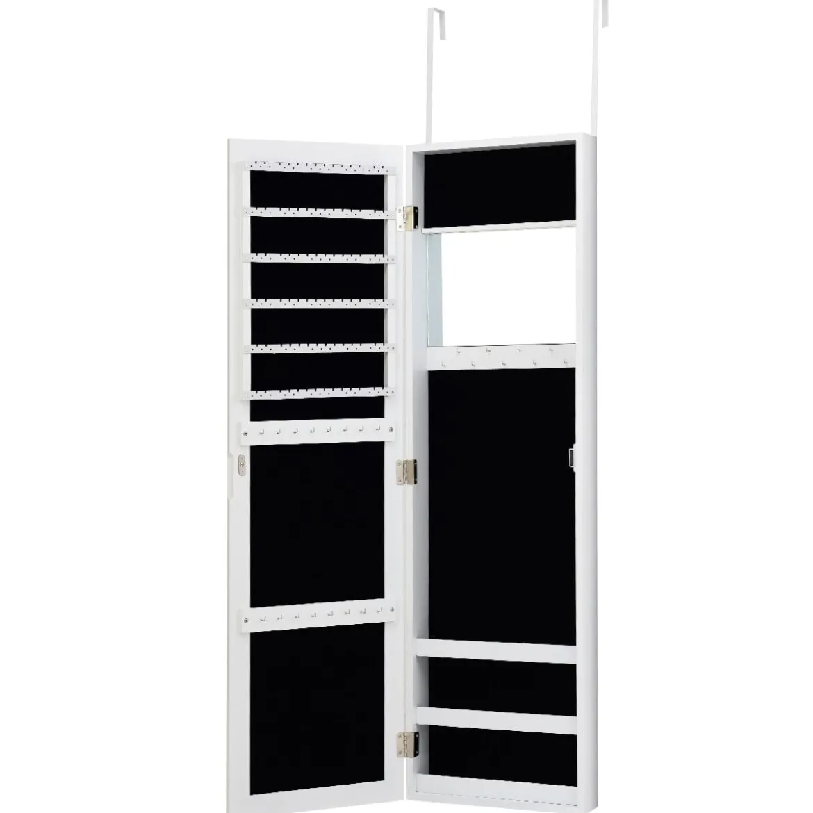 Schmuckschrank Spiegelschrank Wandspiegel Weiß 31,5 x 8,7 x 110 cm