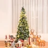Schneebedeckter Weihnachtsbaum mit Metallständer und 630 Spitzen PVC Nadeln 180 cm