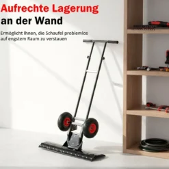 Schneeschaufel auf Rädern 91,5 cm Arbeitsbreite höhenverstellbar & Einstellbarer Winkel Schwarz