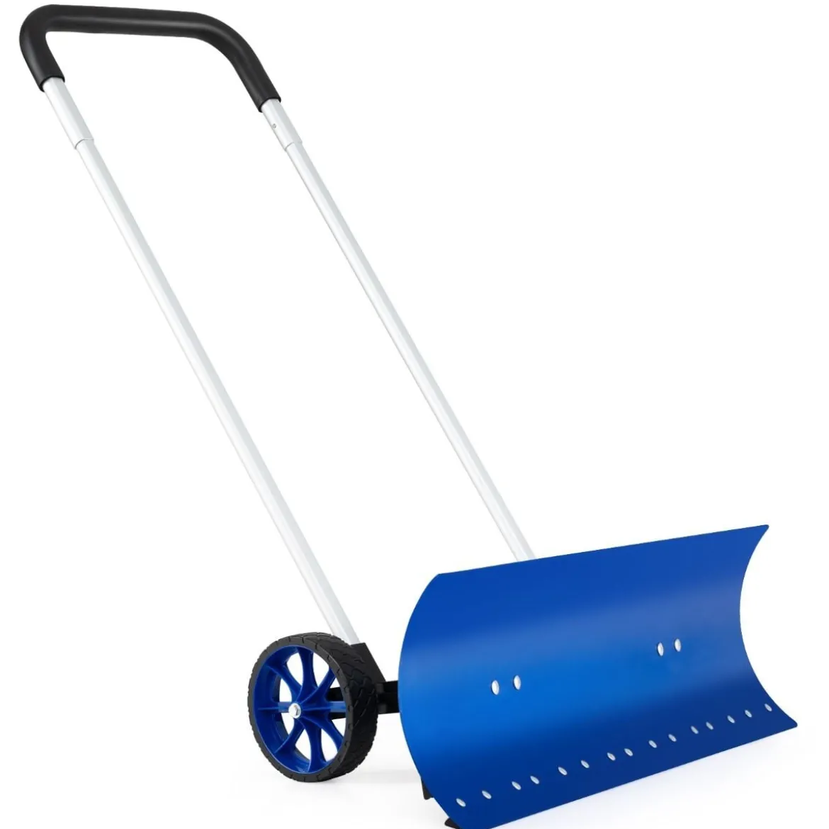 Schneeschaufel auf Rädern Schneeschild 95 cm höhenverstellbar Schneeräumer Alu