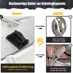 Schneeschaufel 1,48–6,08 m verstellbarer Dachrechen aus Aluminium Schneeräumer