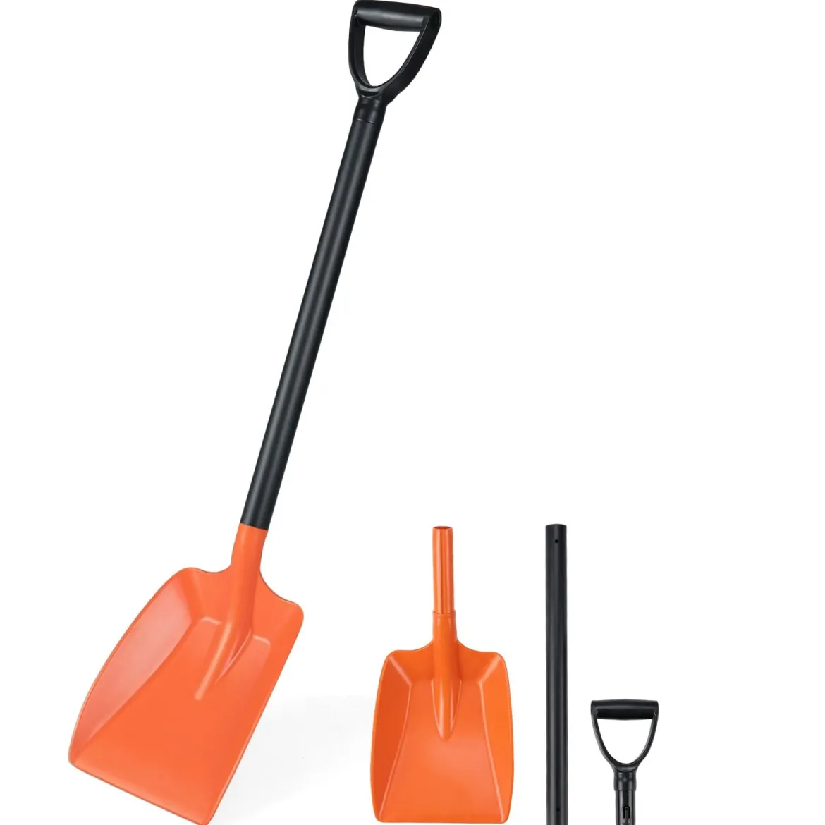 Schneeschaufel tragbare Transfer-Schaufel für Einfahrten und Bürgersteige leichte Schneeschaufel Orange