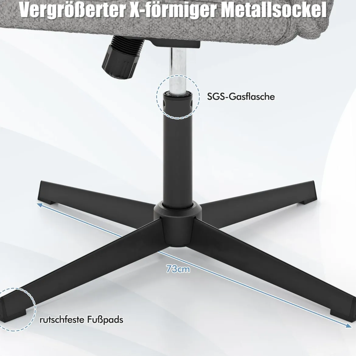 Schneidersitz Stuhl Drehstuhl ohne Armlehnen Schreibtischstuhl mit breiter Sitzfläche
