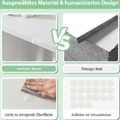 Schrank mit 6 Fächern Freistehendes Lagerregal mit 3 Würfeln 60 x 30 x 89 cm Weiß