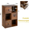 Schrank mit 6 Fächern Freistehendes Lagerregal mit 3 Würfeln 60 x 30 x 89 cm Braun
