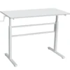 Schreibtisch Arbeitstisch mit Kurbel Computertisch höhenverstellbar 120 x 60 x 75-113 Weiß