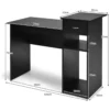 Schreibtisch aus Holz Computertisch mit Schublade & Regalen 104 x 50 x 82 cm Schwarz