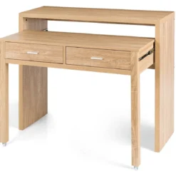 Schreibtisch Computertisch mit 2 Schubladen Bürotisch PC-Tisch Natur