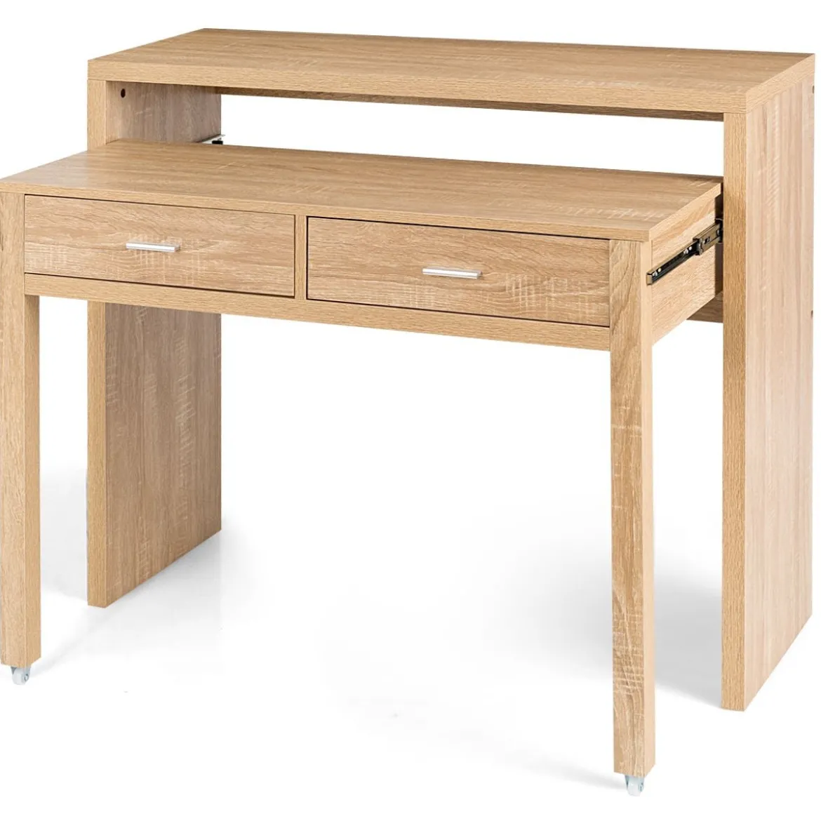 Schreibtisch Computertisch mit 2 Schubladen Bürotisch PC-Tisch Natur