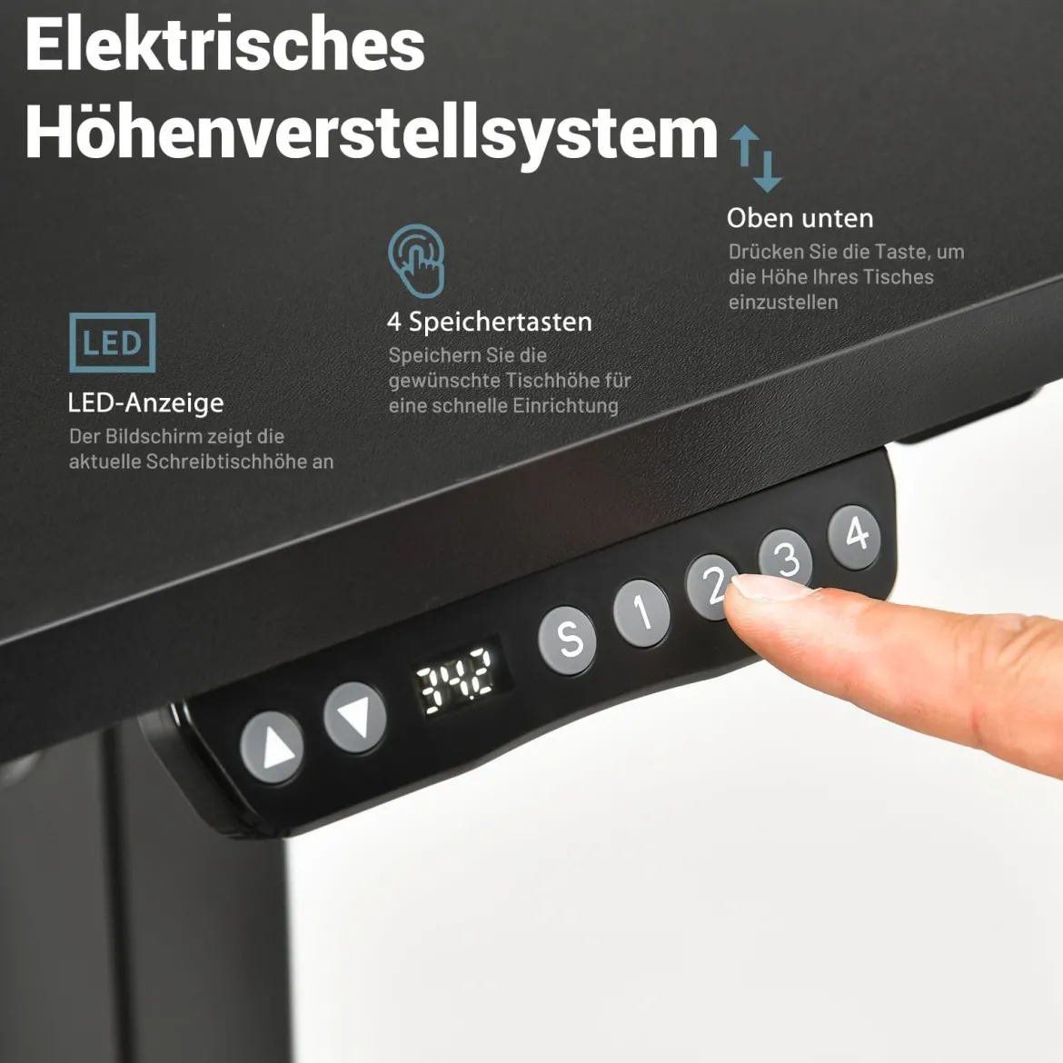 Schreibtisch höhenverstellbar Computertisch auf Rollen Arbeittisch 120 x 68 x 88,5-137,5 cmSchwarz