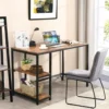 Schreibtisch Industrie Computertisch mit Regal Bürotisch Arbeitstisch Braun 120x60x75cm