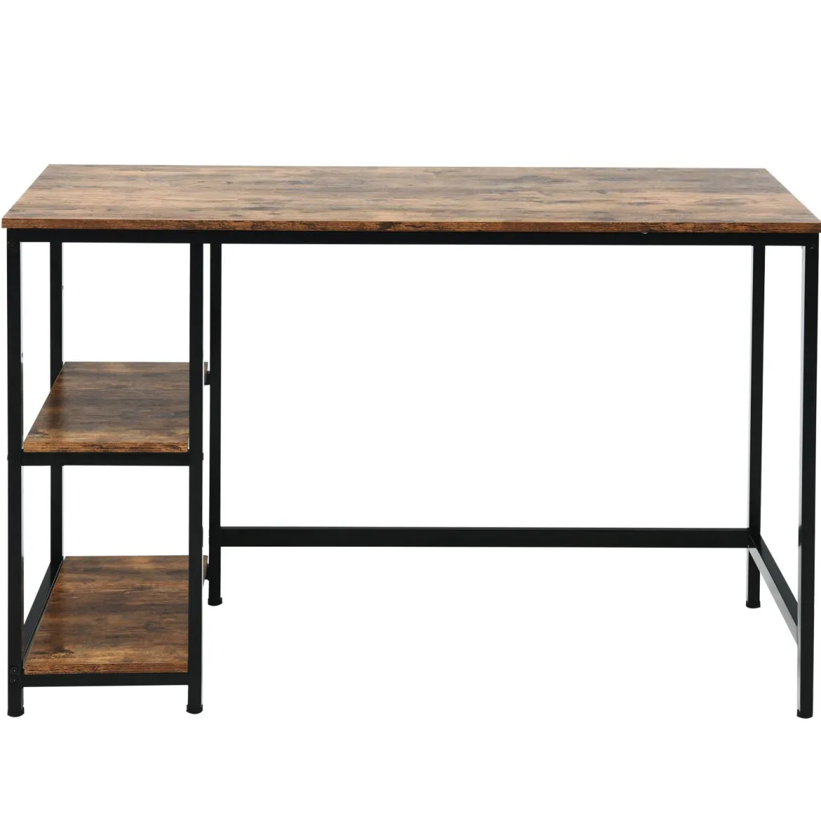 Schreibtisch Industrie Computertisch mit Regal Bürotisch Arbeitstisch Braun 120x60x75cm