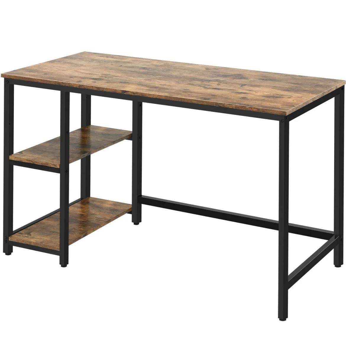 Schreibtisch Industrie Computertisch mit Regal Bürotisch Arbeitstisch Braun 120x60x75cm