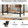 Schreibtisch mit Rollen & Metallrahmen Computertisch Bürotisch 120 x 60 x 76 cm Natur