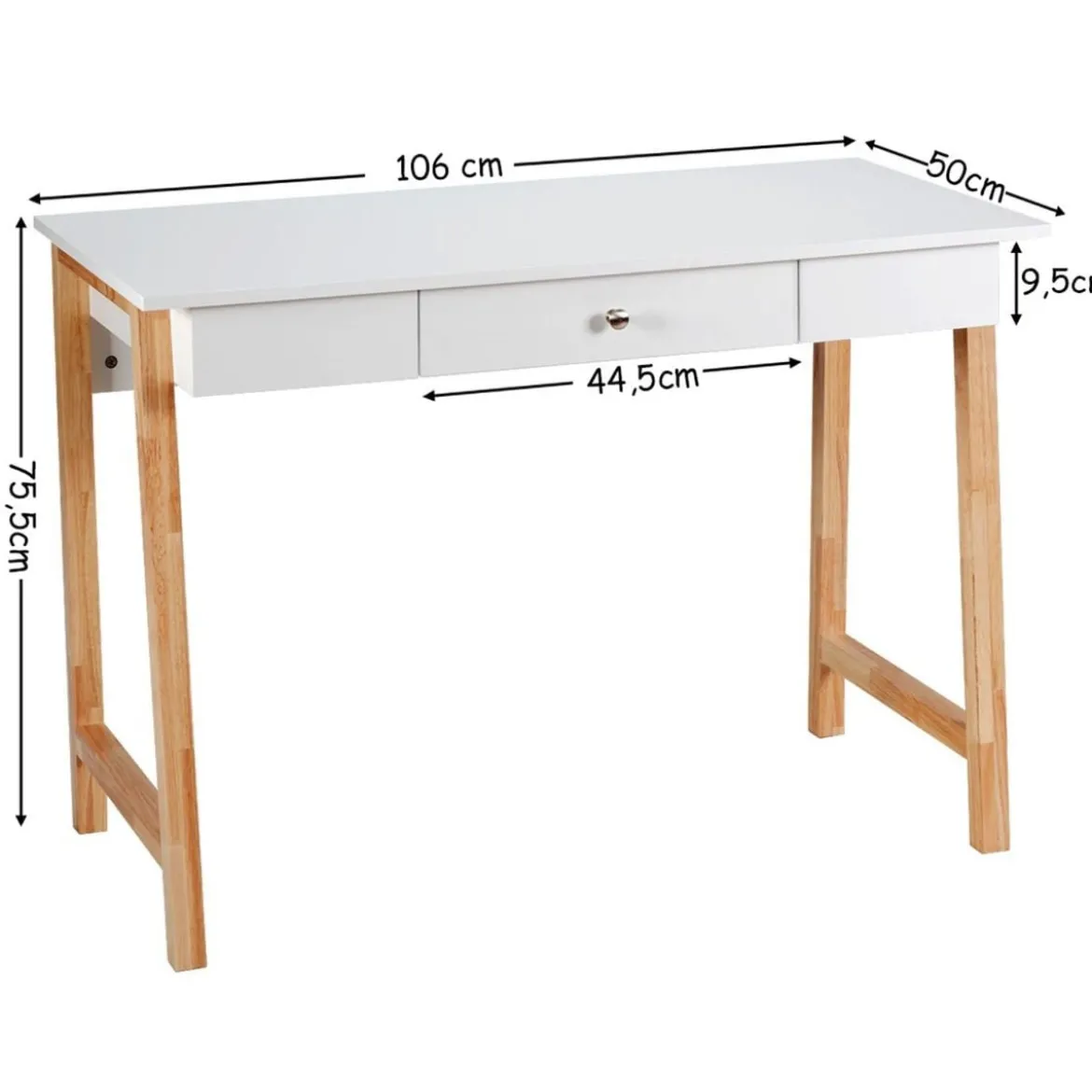 Schreibtisch mit Schublade Computertisch Schminktisch Bürotisch 106 x 50 x 75,5 cm Natur