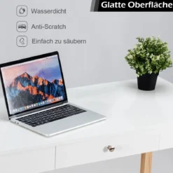 Schreibtisch mit Schublade Computertisch Schminktisch Bürotisch 106 x 50 x 75,5 cm Natur