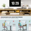 Schreibtisch mit Schublade Monitorständer & 2 offenen Regalen Computertisch mit Metallrahmen 120 x 56 x 90,5 cm