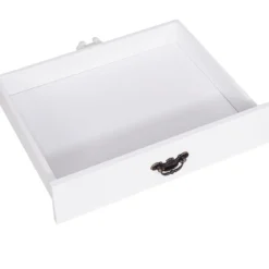 Schreibtisch mit 4 Schubladen 2-stöckiger Tisch Computertisch mit abnehmbarem Aufsatz 120 x 48 x 77 cm Weiß