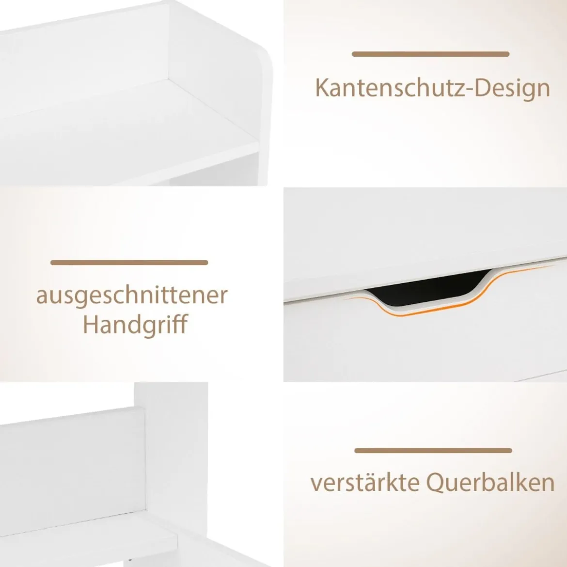 Schreibtisch mit Steckdosen Kleiner Computertisch mit Aufsatz 95 x 56 x 109,5 cm Weiß/Schwarz