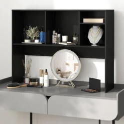 Schreibtischregal mit 4 Fächern Tischregal Schreibtisch Aufsatzregal Bücherregal 94 x 25 x 73 cm