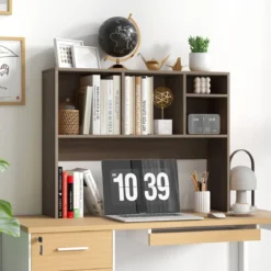 Schreibtischregal mit 4 Fächern Tischregal Schreibtisch Aufsatzregal Bücherregal 94 x 25 x 73 cm