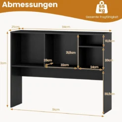 Schreibtischregal mit 4 Fächern Tischregal Schreibtisch Aufsatzregal Bücherregal 94 x 25 x 73 cm