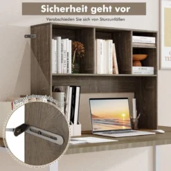 Schreibtischregal mit 4 Fächern Tischregal Schreibtisch Aufsatzregal Bücherregal 94 x 25 x 73 cm