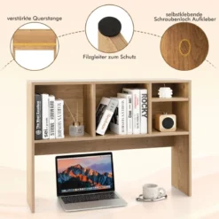 Schreibtischregal mit 4 Fächern Tischregal Schreibtisch Aufsatzregal Bücherregal 94 x 25 x 73 cm